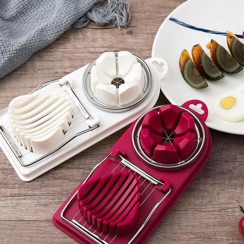 Two-in-One Stainless Steel Egg Cutter Multifunctional