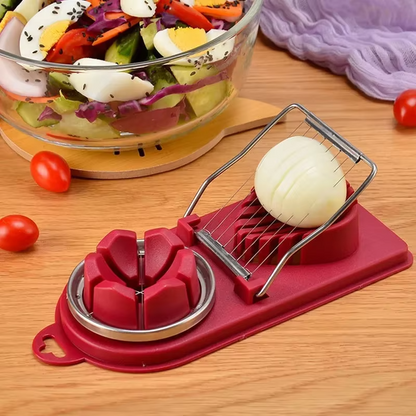 Two-in-One Stainless Steel Egg Cutter Multifunctional