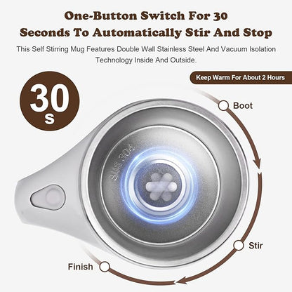 🥳2026 HOT SALE🥳💞50K+ SOLD!💥⏳⚡ 50% OFF! Rechargeable Auto Stir Coffee Mug – One-button magnetic stirring, no more residue. Saves time, easy to clean. Perfect for coffee, hot chocolate & soup. A unique gift for loved ones. ☕🎁