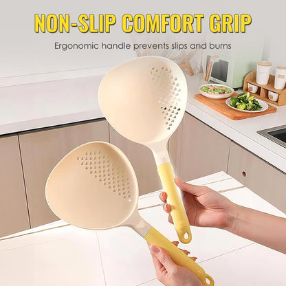 🥄  2-IN-1 SERVING SPOON - Large Capacity with Built-in Strainer, Heat-Resistant Silicone for Cooking and Serving, Dishwasher Safe 🍝🔍