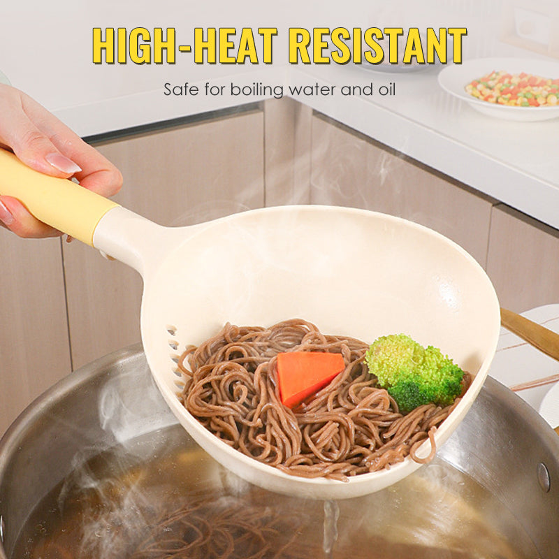 🥄  2-IN-1 SERVING SPOON - Large Capacity with Built-in Strainer, Heat-Resistant Silicone for Cooking and Serving, Dishwasher Safe 🍝🔍