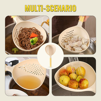 🥄  2-IN-1 SERVING SPOON - Large Capacity with Built-in Strainer, Heat-Resistant Silicone for Cooking and Serving, Dishwasher Safe 🍝🔍