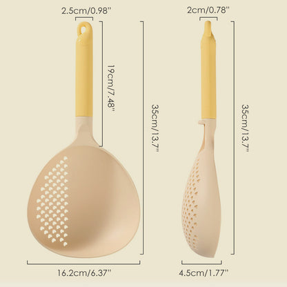 🥄  2-IN-1 SERVING SPOON - Large Capacity with Built-in Strainer, Heat-Resistant Silicone for Cooking and Serving, Dishwasher Safe 🍝🔍